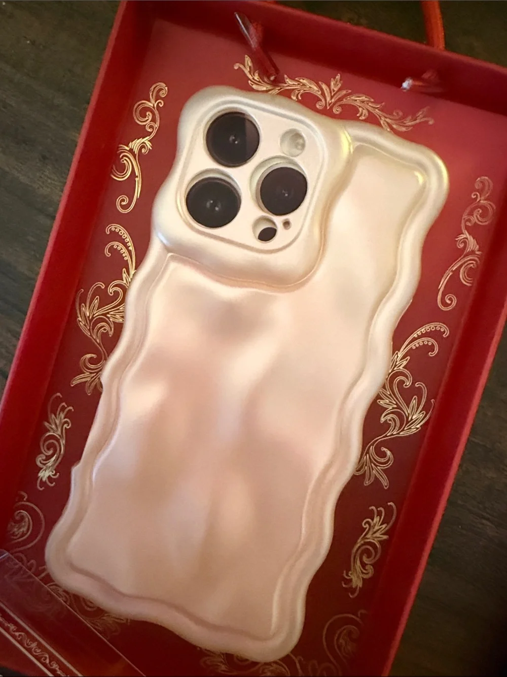 3D Water Ripple iPhone Case for iPhone 16 Pro Max - Light Pink